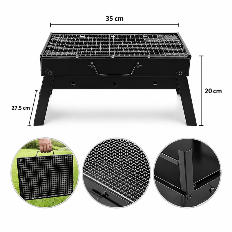 PARRILLERA (ASADOR) A CARBON PLEGABLE HZA-28 - 3