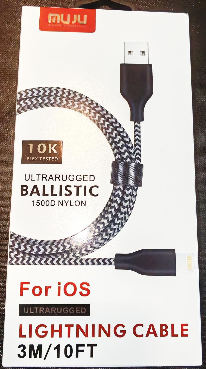 CABLE DE ENTRADA USB PARA LIGHTNING REFORZADO 3 MTR - 4