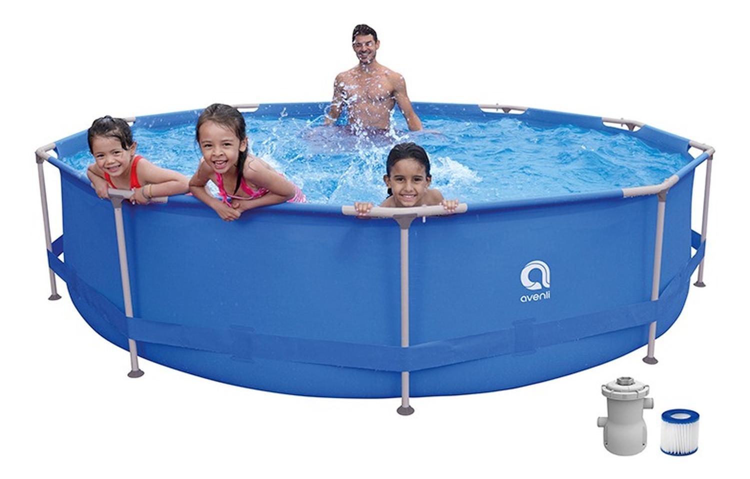 PISCINA CON FILTRO 6125 L 76X360 CM CELESTE - 3