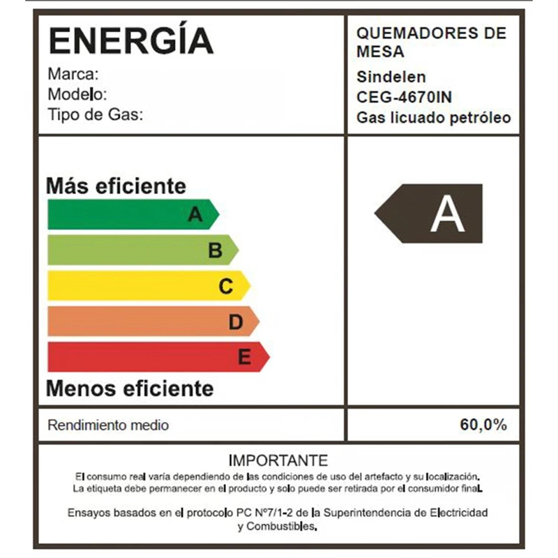 ENCIMERA A GAS 4 QUEMADORES SINDELEN CEG-4670IN - 3