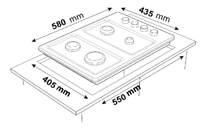 ENCIMERA A GAS 4 PLATOS SINDELEN INOX CEG-4600IN - 6