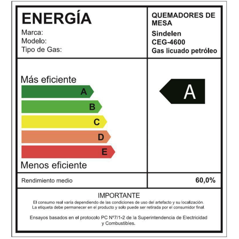 ENCIMERA A GAS 4 PLATOS SINDELEN INOX CEG-4600IN - 7