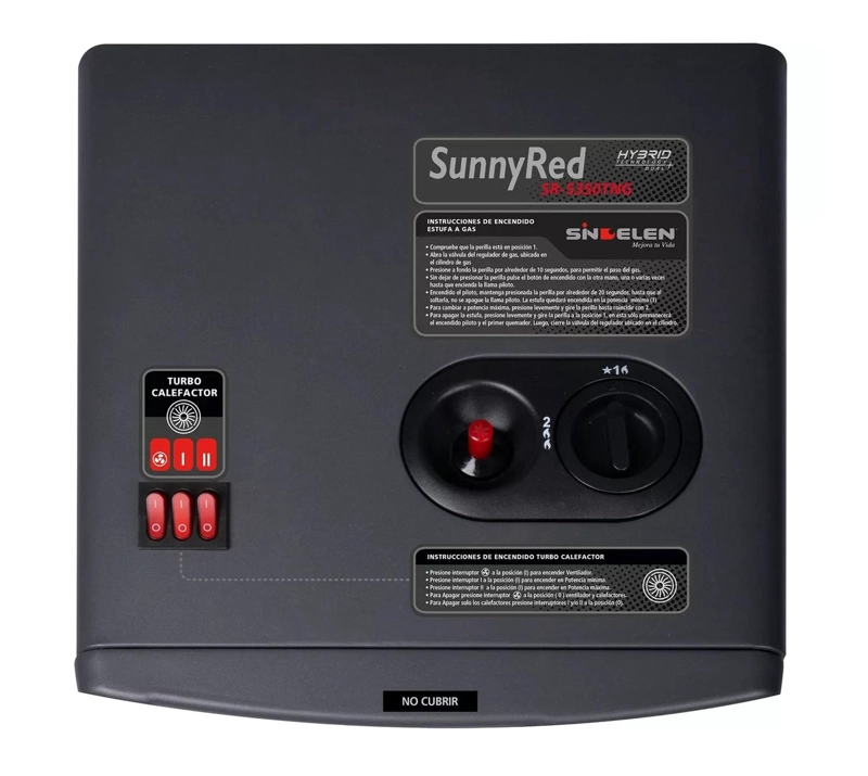 ESTUFA A GAS SINDELEN INFRAREN COLOR ROJO TURBO CALEFACTOR SR-5350TNG - 5
