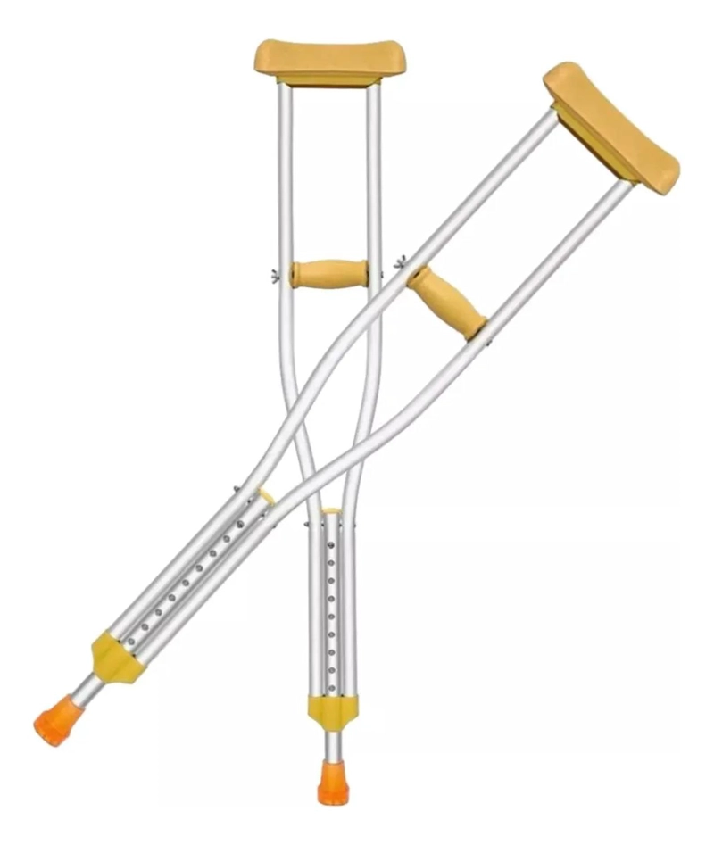 2 BASTON MULETAS AXILARES DE ALUMINIO REGULABLES ORTOPEDICAS - 1