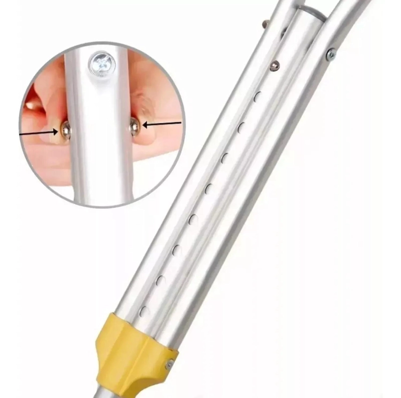2 BASTON MULETAS AXILARES DE ALUMINIO REGULABLES ORTOPEDICAS - 4