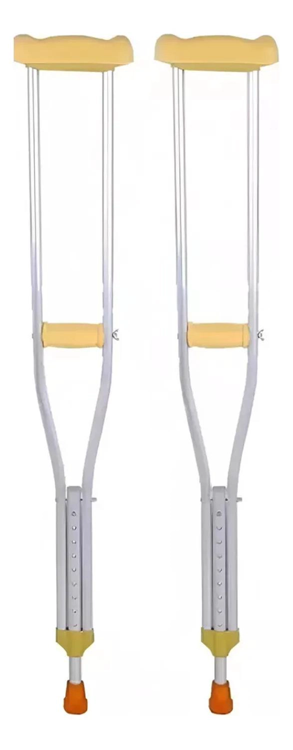 2 BASTON MULETAS AXILARES DE ALUMINIO REGULABLES ORTOPEDICAS - 5