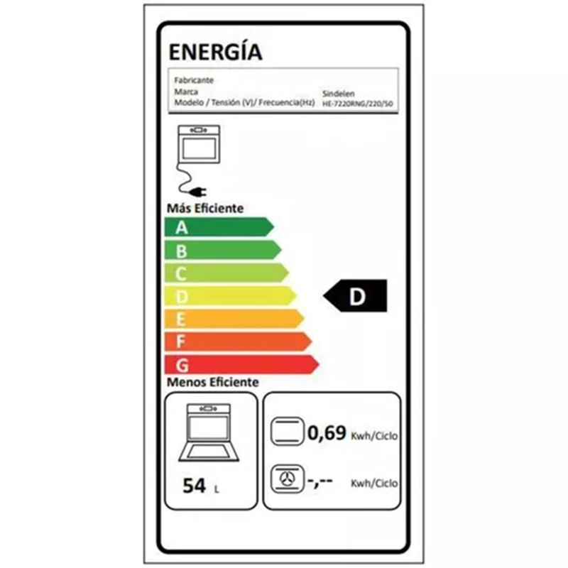 HORNO EMPOTRABLE SINDELEN HE-7220RNG RETRO - 8