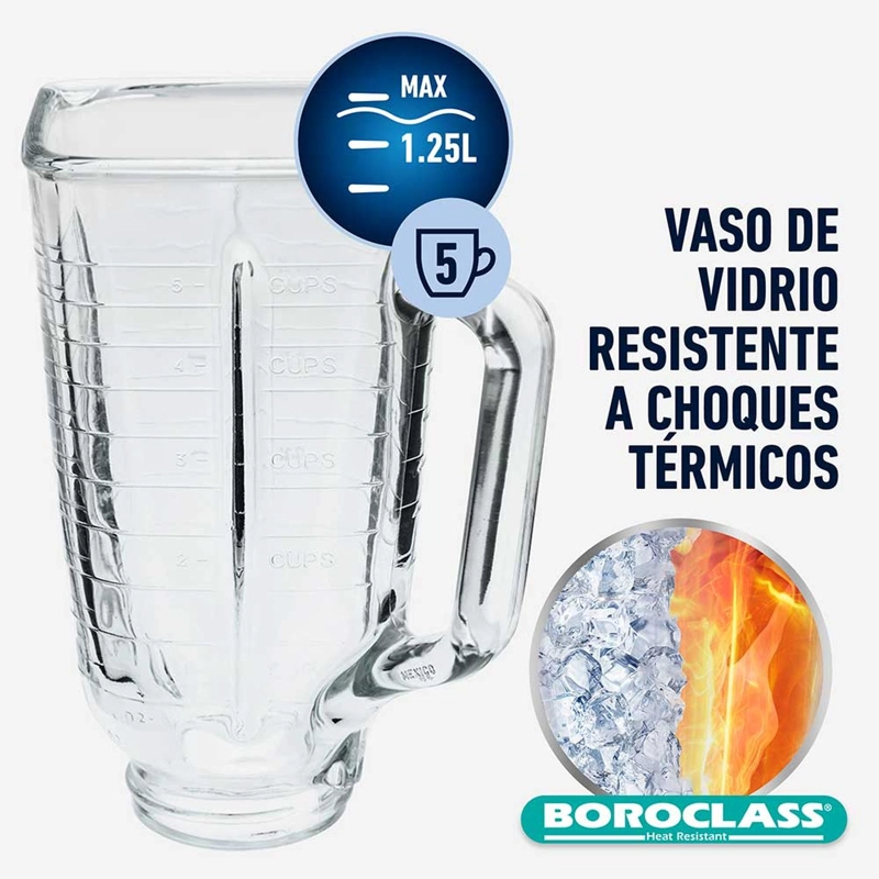 VASO VIDRIO 1.25LT PARA LICUADORAS OSTER BLSTAJ-GTS - 2