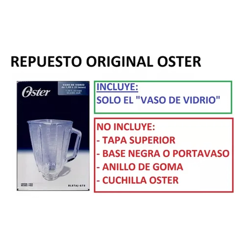 VASO VIDRIO 1.25LT PARA LICUADORAS OSTER BLSTAJ-GTS - 3