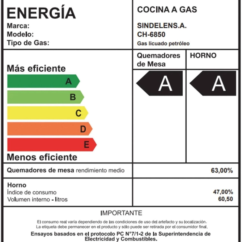 COCINA A GAS RETRO SINDELEN CH-6850RD 4 QUEMADORES - 3
