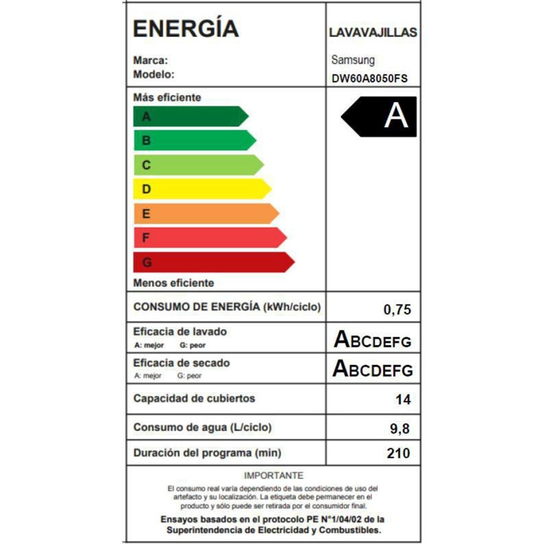 LAVAVAJILLAS SAMSUNG SMARTTHINGS 14 CUBIERTOS DW60A8050FS - 6
