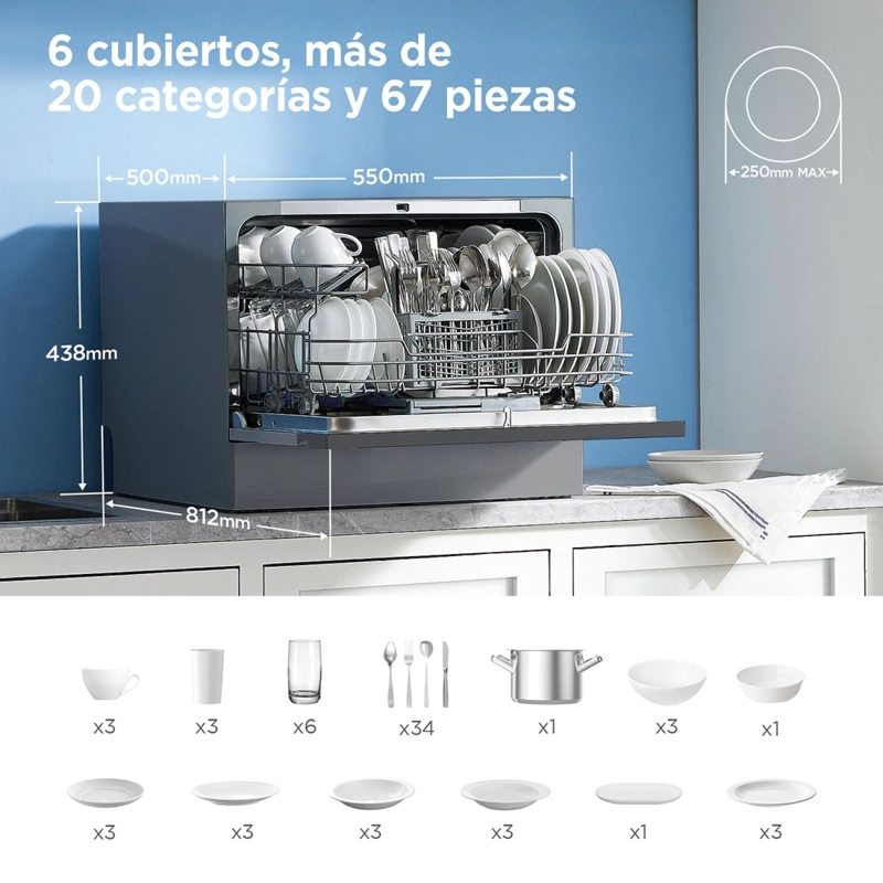 LAVAVAJILLA 6 CUBIERTOS MDWTF0602MS MIDEA - 11
