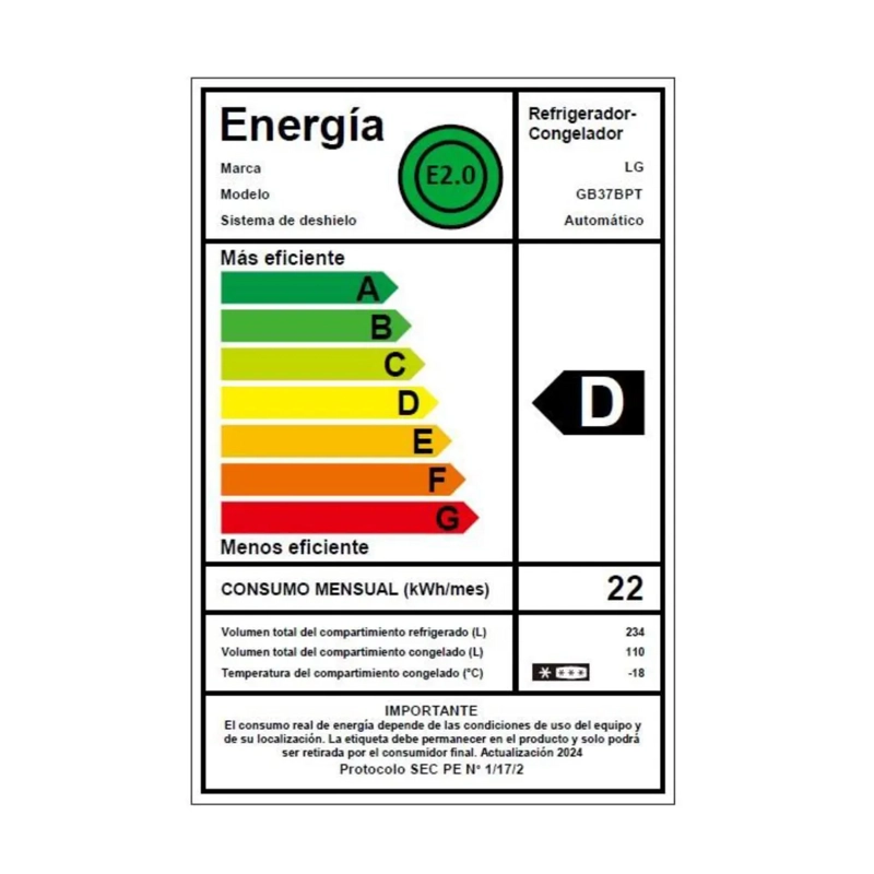 REFRIGERADOR LG BOTTOM FREEZER NO FROST 344 LITROS BLACK GB37BPT - 9