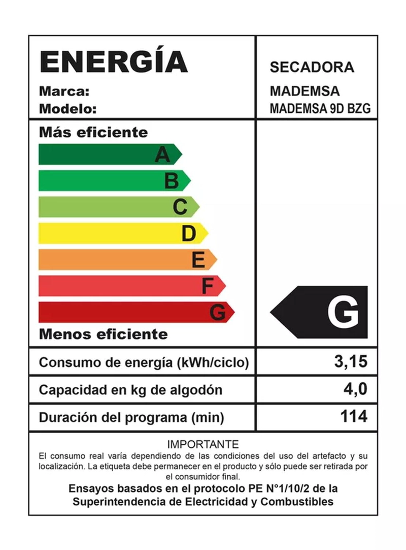 SECADORA MADEMSA 9D BZG 9KG - 3