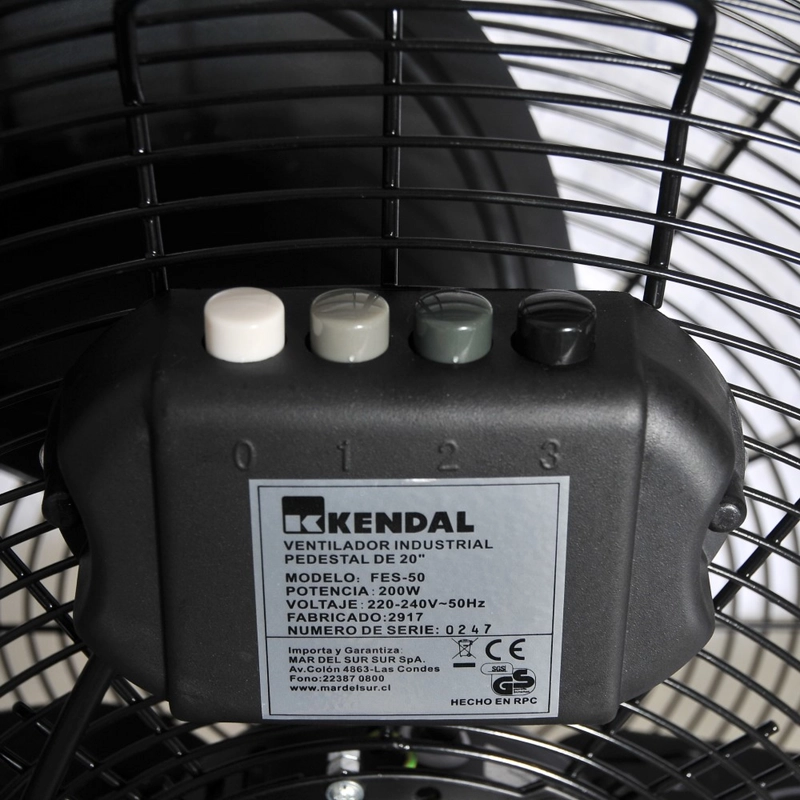 VENTILADOR DE PEDESTAL INDUSTRIAL 20 PULGADAS FES 50 KENDAL - 4