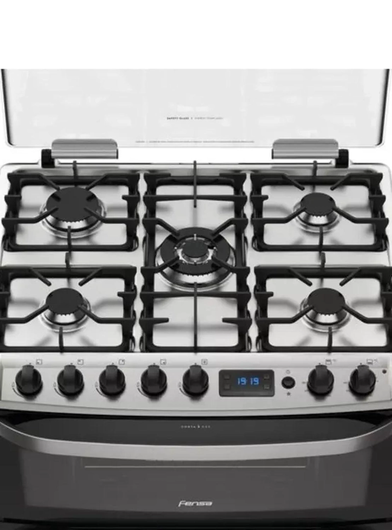 COCINA A GAS FENSA DOBLE HORNO 76 DBT NEGRA - 5