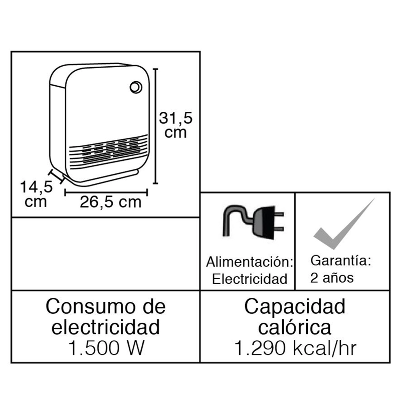 TERMOVENTILADOR TOYOTOMI MH1577 1500 W BLANCO - 9