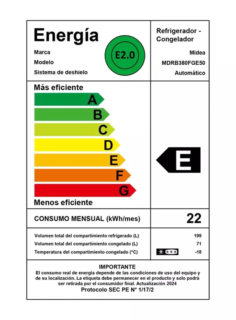 REFRIGERADOR MIDEA BOTTOM FREEZER NO FROST 270 LITROS MDRB380FGE50 - 7