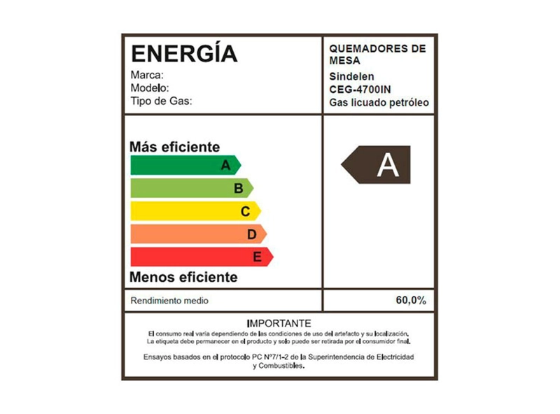 ENCIMERA A GAS 5 QUEMADORES SINDELEN CEG-4700IN - 6
