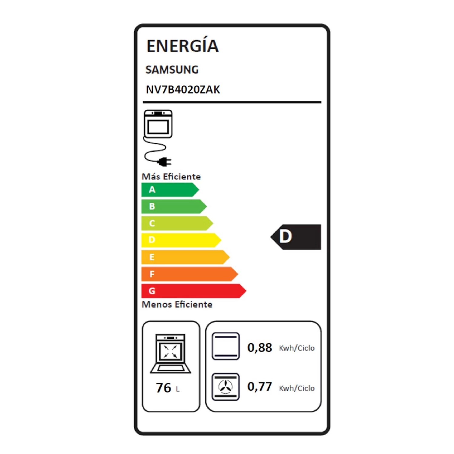 HORNO ELE CTRICO SAMSUNG NV7B4020ZAK/ZS CON CONEXION WIFI GRILL - 5