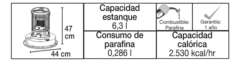 ESTUFA A PARAFINA TOYOTOMI MECHA KS-27 ROJA - 8