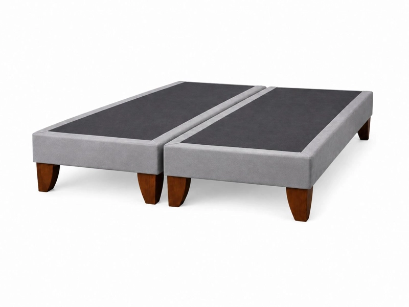 BASE DE CAMA EUROPEA 2 PLAZAS DIVIDIDA 190 CM LARGO - GRIS PLATA - 1