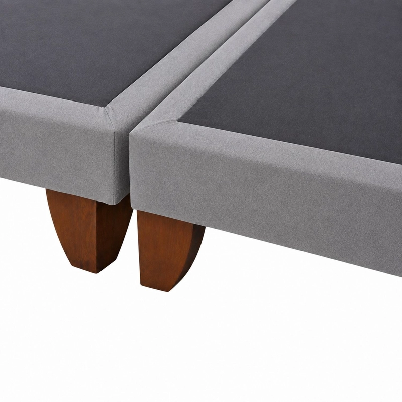BASE DE CAMA EUROPEA 2 PLAZAS DIVIDIDA 190 CM LARGO - GRIS PLATA - 3
