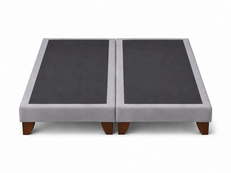BASE DE CAMA EUROPEA 2 PLAZAS DIVIDIDA 190 CM LARGO - GRIS PLATA - 4