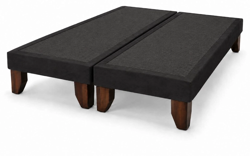 BASE DE CAMA EUROPEA 2 PLAZAS DIVIDIDA 190 CM LARGO - NEGRO - 1
