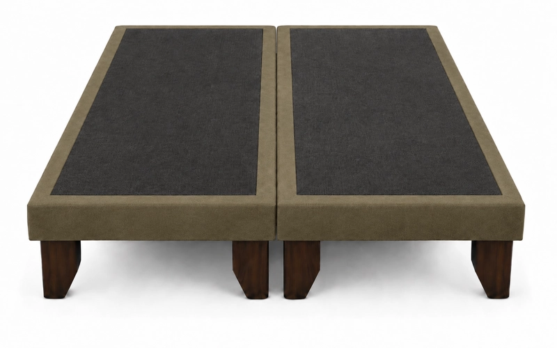 BASE DE CAMA EUROPEA 2 PLAZAS DIVIDIDA VERDE OLIVA 190 CM LARGO - 1