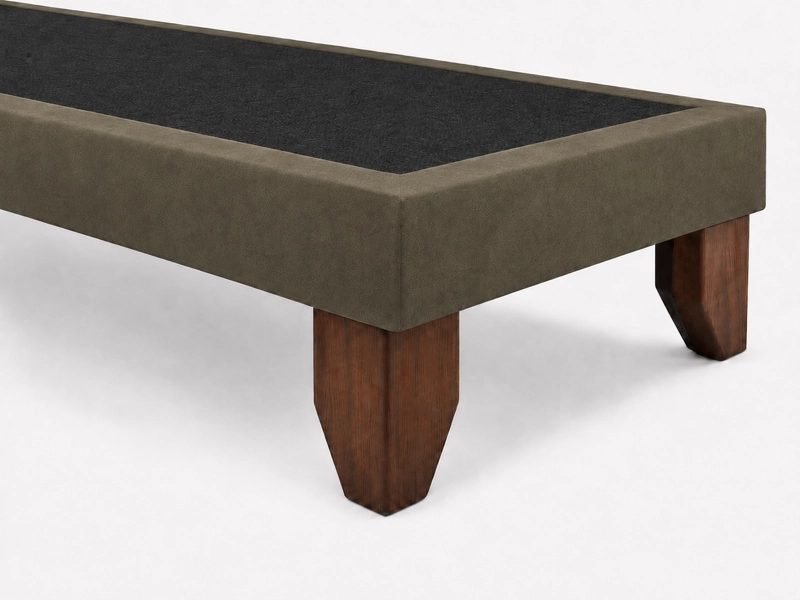 BASE DE CAMA EUROPEA 2 PLAZAS DIVIDIDA VERDE OLIVA 190 CM LARGO - 4