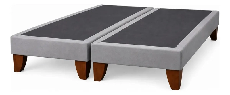 BASE DE CAMA EUROPEA KING DIVIDIDA GRIS PLATA - 2