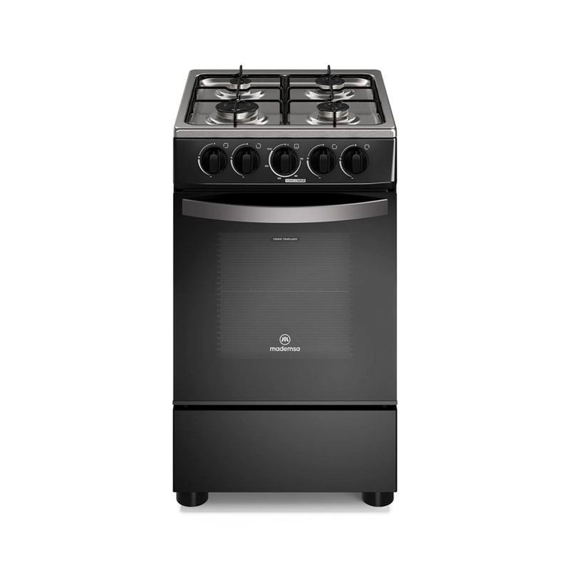 COCINA A GAS MADEMSA 4 PLATOS LIMPIA FACIL FM4IP - NEGRO - 1
