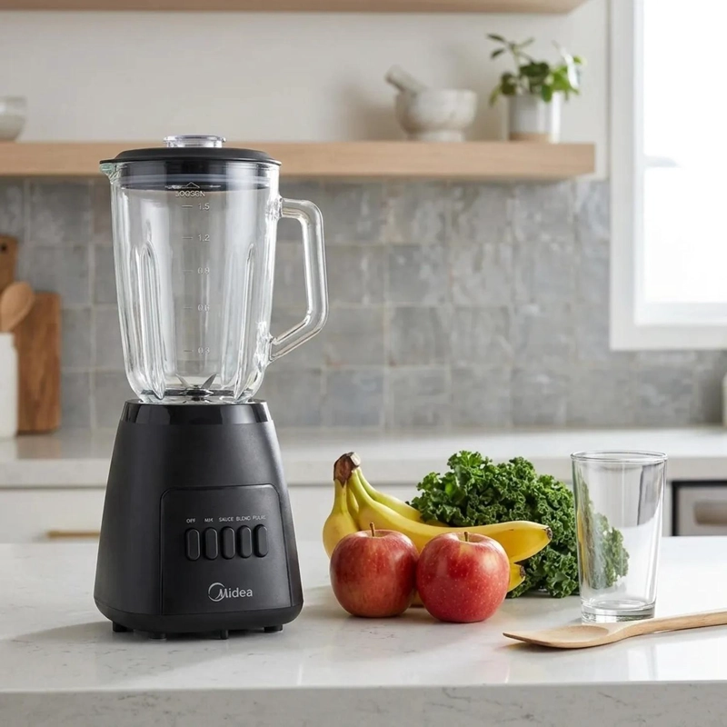 LICUADORA MIDEA 3 VELOCIDADES + PULSO 1.5 LITROS NEGRO MJ-BL6003BK - 5