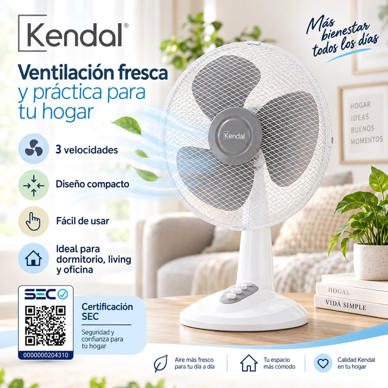 VENTILADOR DE SOBREMESA KENDAL 12 KF-12D - 6