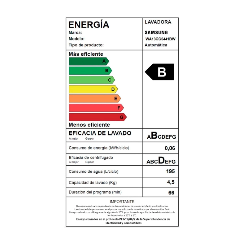 LAVADORA AUTOMATICA SAMSUNG 13 KG WA13CG5441BWZS - 8
