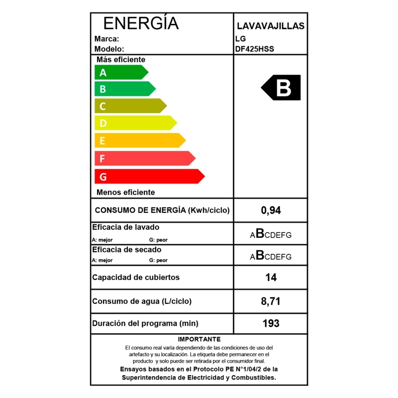 LAVAVAJILLAS LG 14 PLATOS DF425HSS.AASPECL - 6