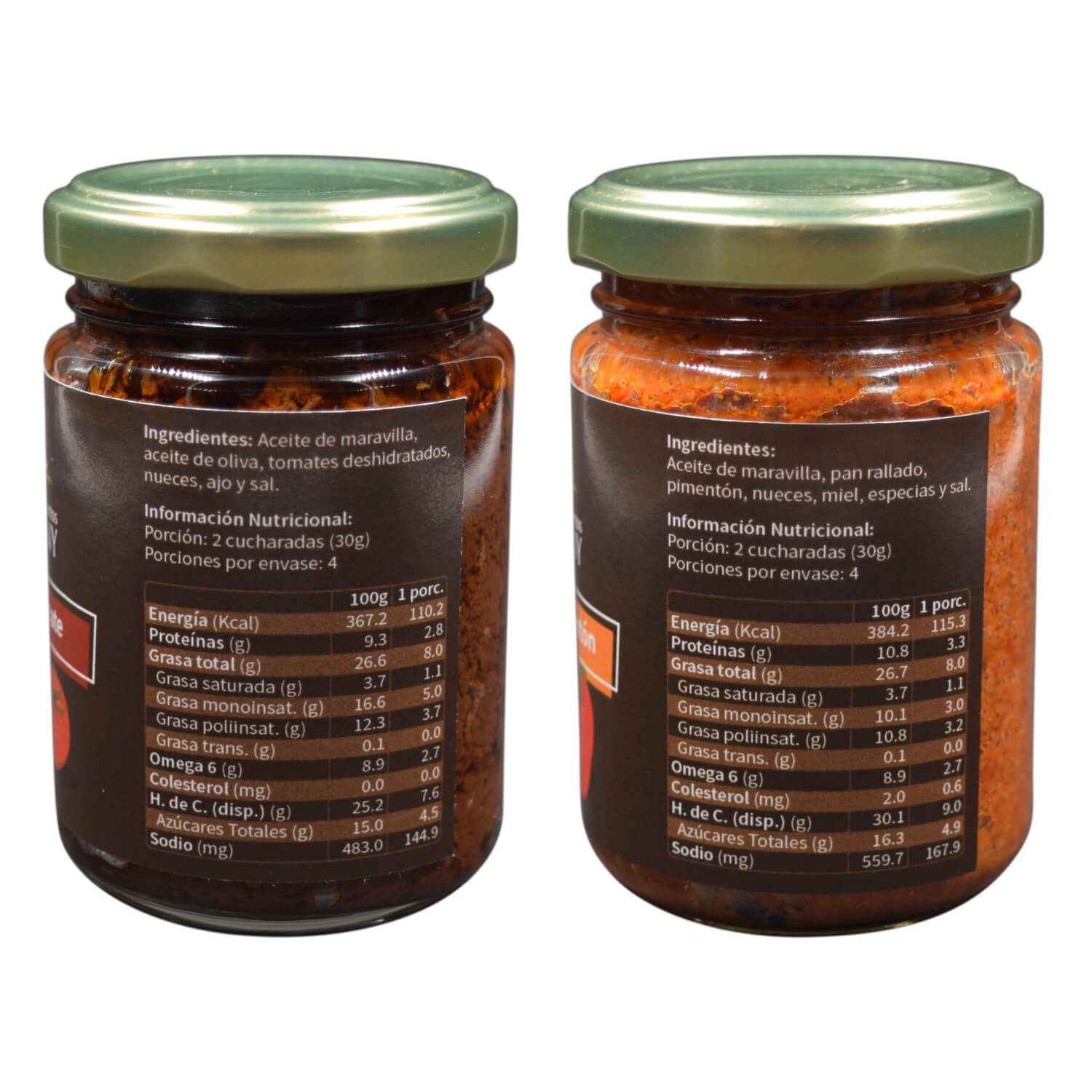 PACK DUO GOURMET PESTOS TOMATE DESHIDRATADO Y PIMENTÓN ASADO - 4