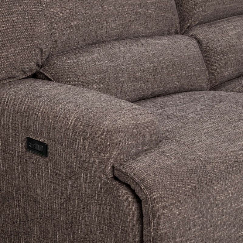 SOFÁ ROSEN JAGGER 2 CUERPOS TAUPE RECLINABLE ELÉCTRICO - 7