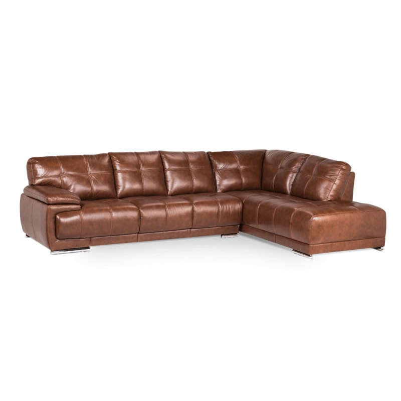 SOFA SECCIONAL ROSEN 6974  DERECHO CUERO CARAMELO - 1