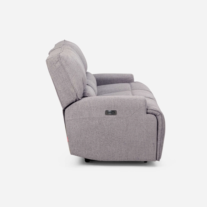 SOFÁ RECLINABLE ROSEN JAGGER 3 CUERPOS GRIS ELÉCTRICO - 4