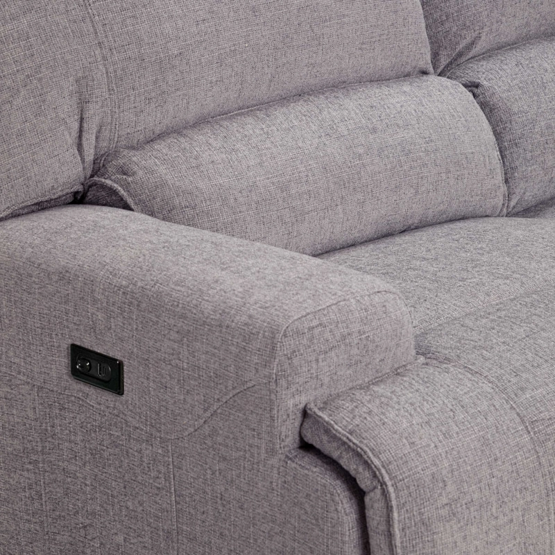SOFÁ RECLINABLE ROSEN JAGGER 3 CUERPOS GRIS ELÉCTRICO - 6