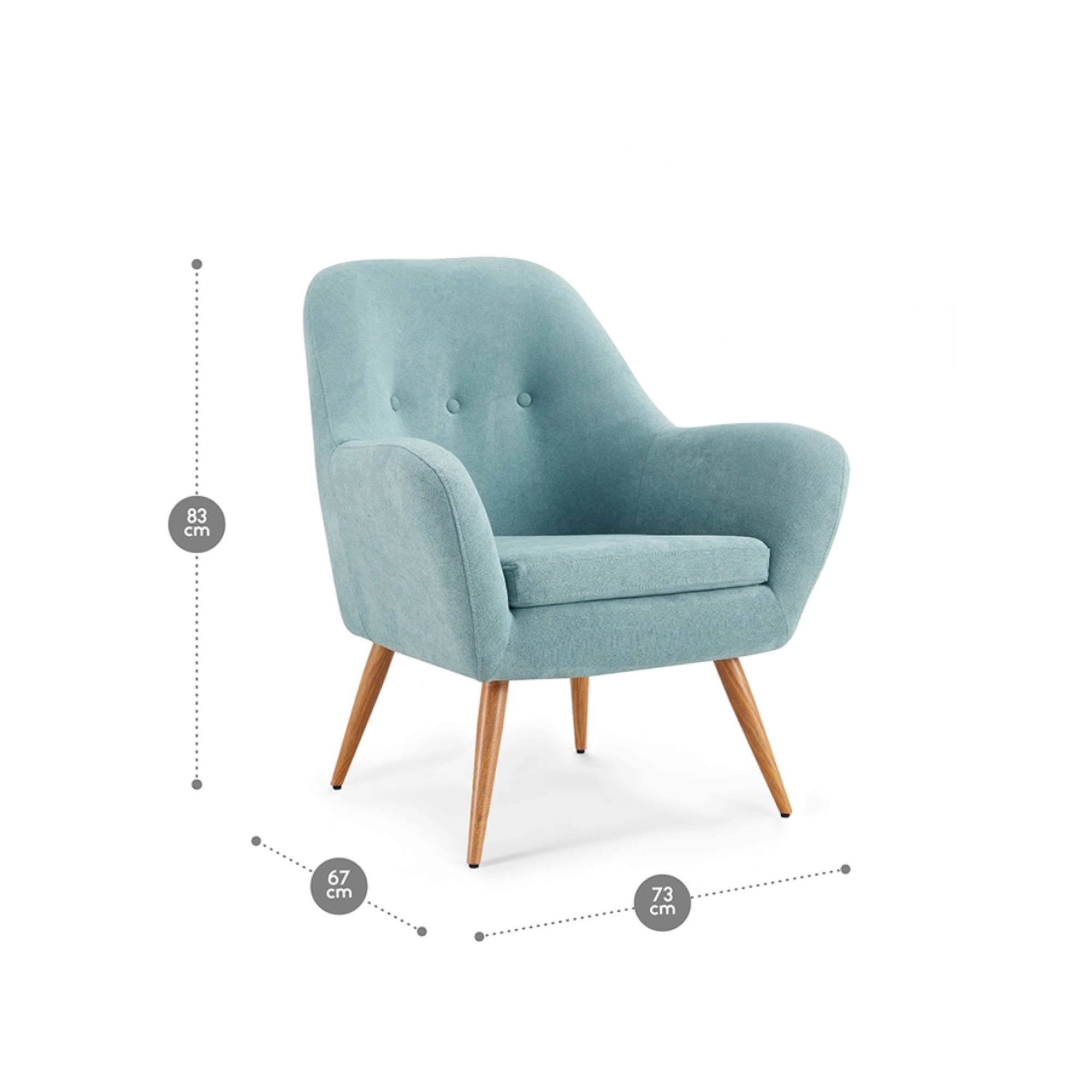POLTRONA ROSEN BARTOLO 1 CUERPO DENIM CLARO - 3