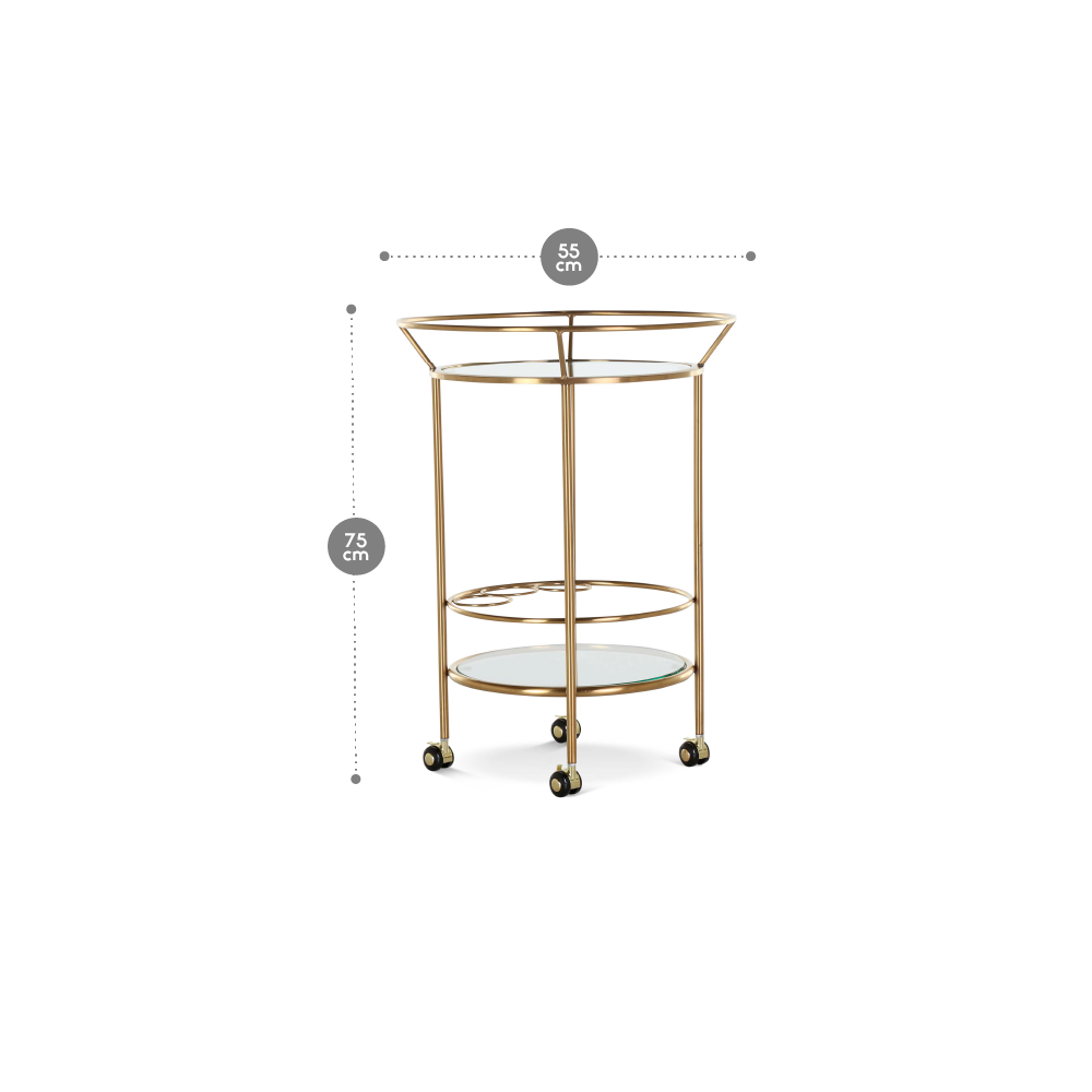 CARRO BAR ROSEN RAVAL BRONCE METAL - 2