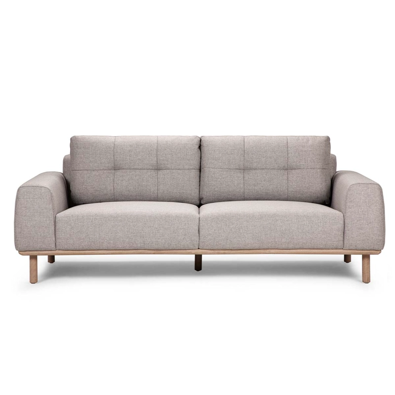 SOFA ROSEN BIADA 3 CUERPOS TELA GRIS PERLA - 1