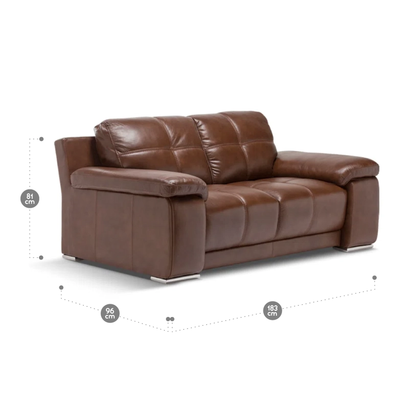 SOFÁ ROSEN 5037 2 CUERPOS CUERO CARAMELO - 3