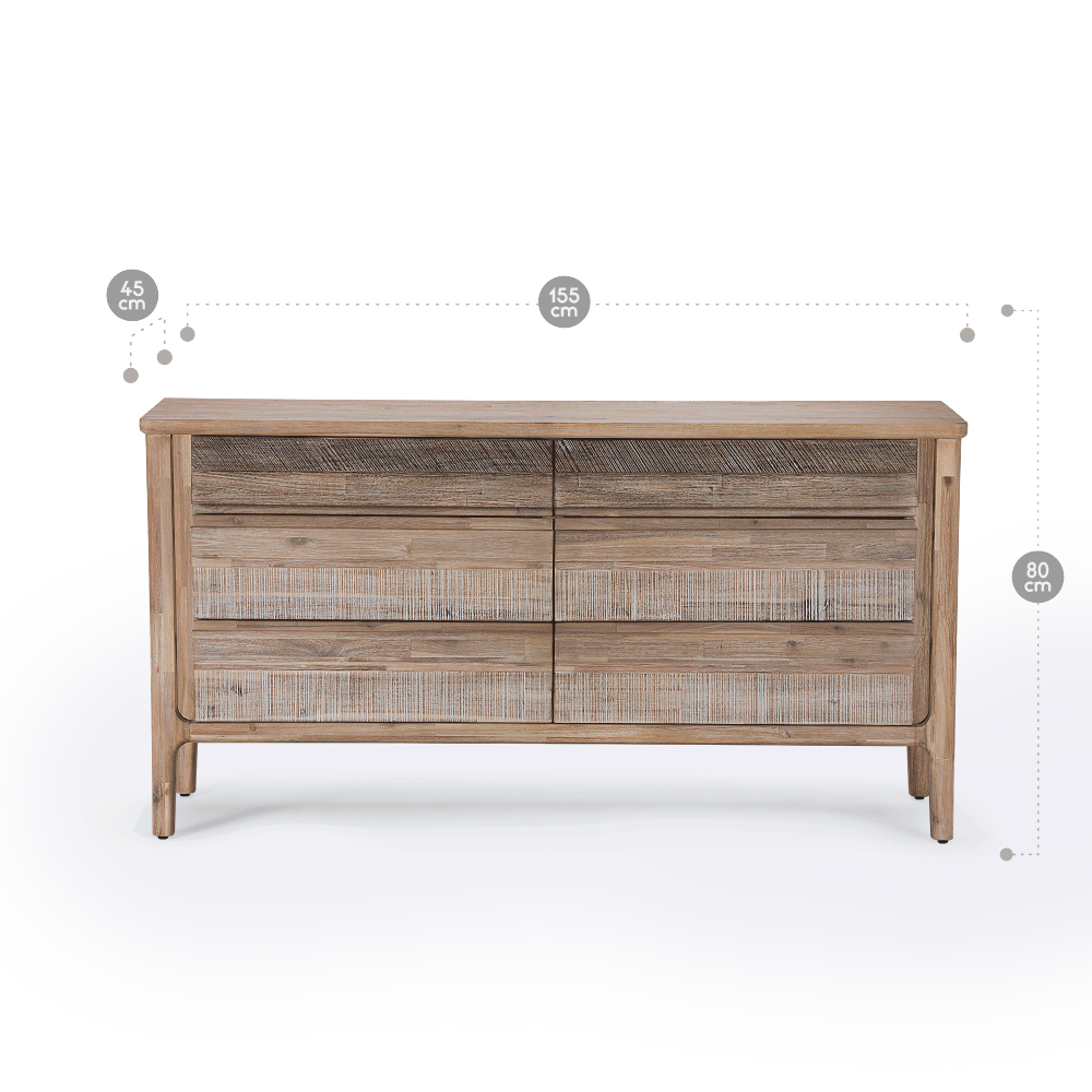 CÓMODA ROSEN MADERA PINO CAFÉ LICABETO - 2