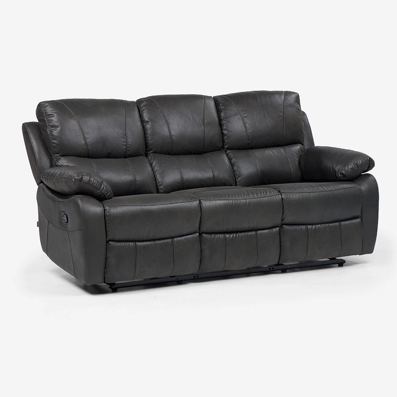 SOFÁ ROSEN ORSON 3 CUERPOS GRIS RECLINABLE MANUAL STONE - 1