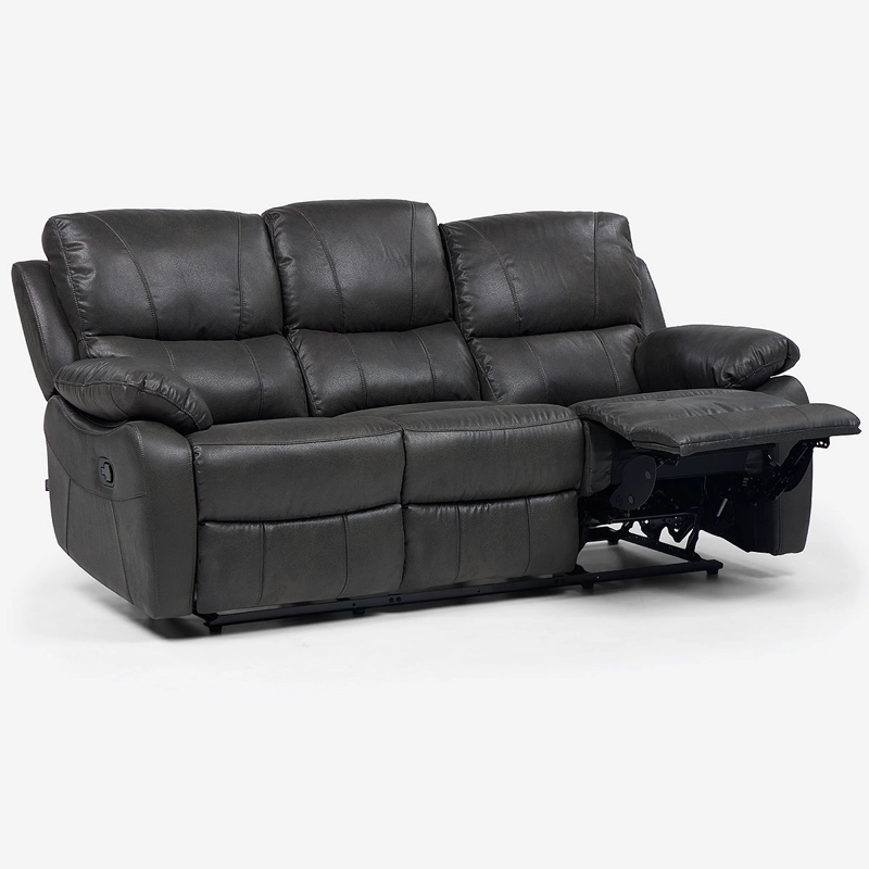 SOFÁ ROSEN ORSON 3 CUERPOS GRIS RECLINABLE MANUAL STONE - 2
