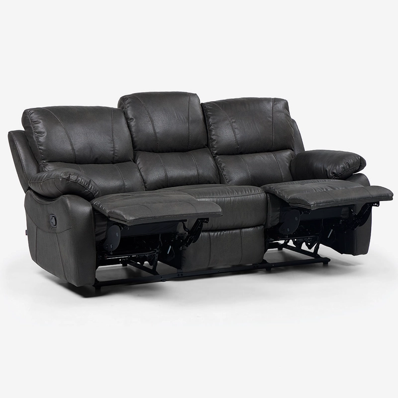 SOFÁ ROSEN ORSON 3 CUERPOS GRIS RECLINABLE MANUAL STONE - 3